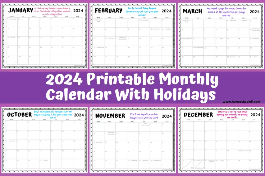 2024 printable calendar