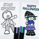 halloween coloring cards