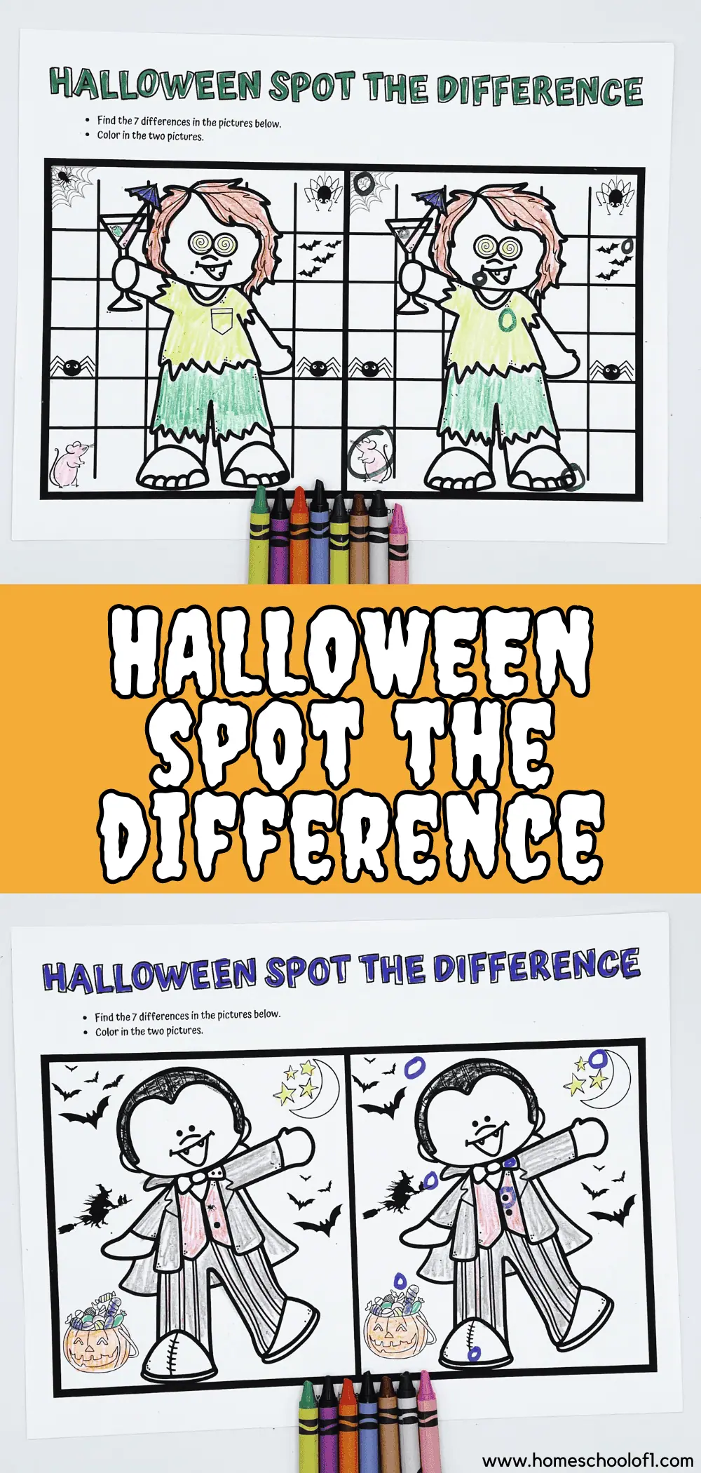 halloween spot the difference printables