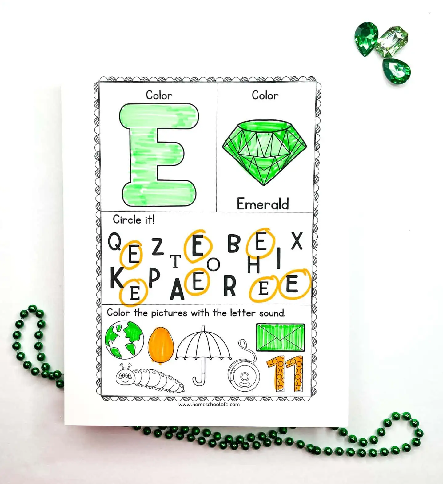 st patrick's day letter e worksheet