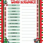 Elf on the Shelf word scramble easy