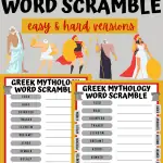 GREEK MYTHOLOGY WORD SCRAMBLE