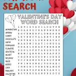 Valentine's Day word search printable