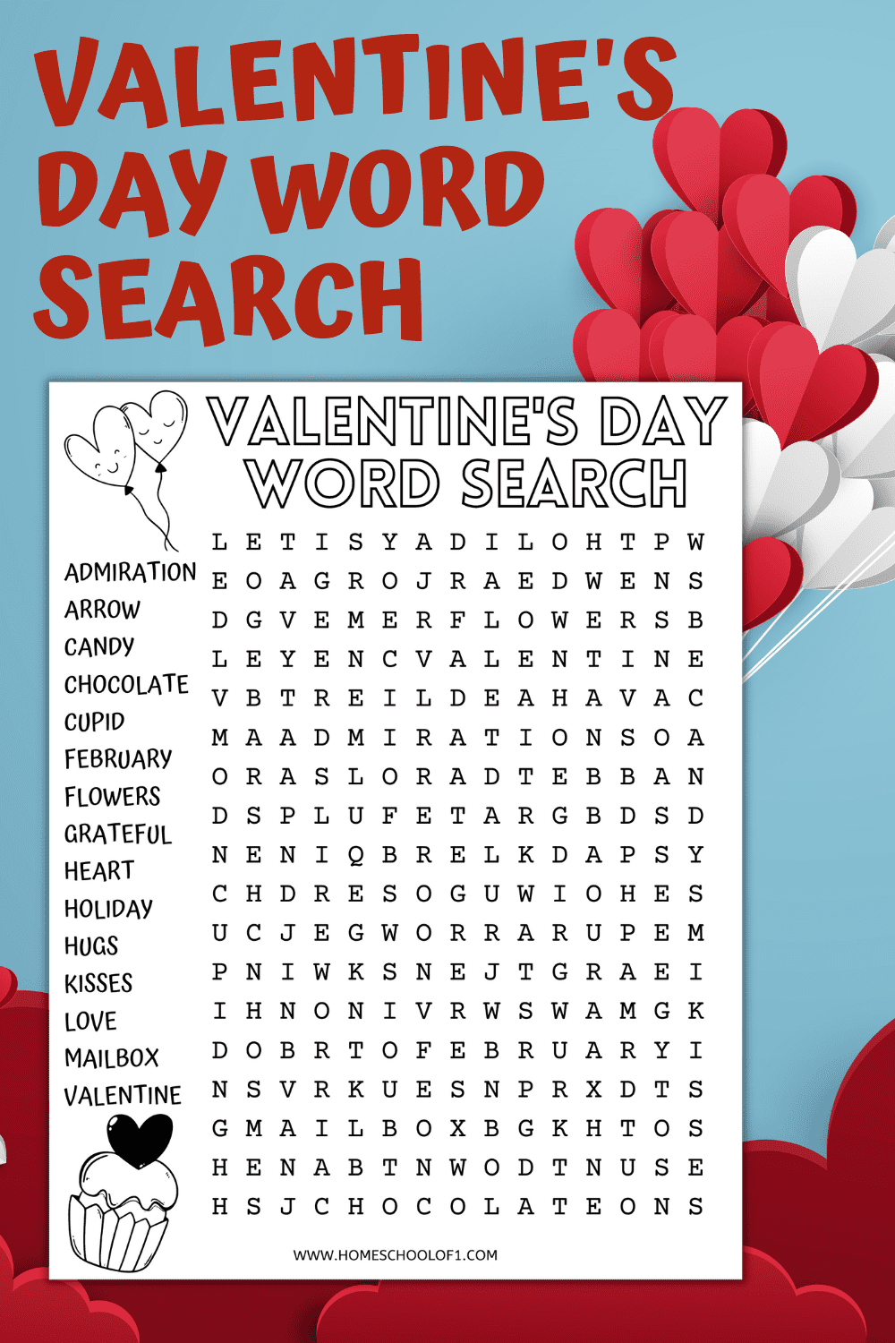 Free Valentine's Day Word Search Printable - Homeschool of 1