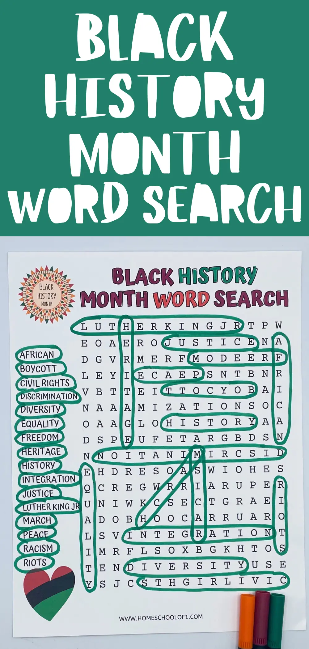 black history word search printable