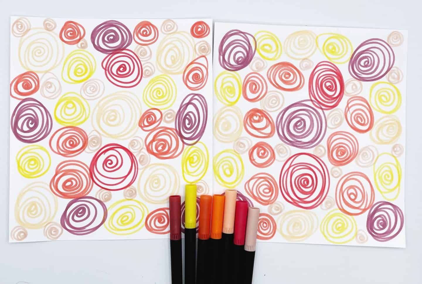 The back of chinese new year matching game printable with colorful squiggles