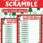 elf on the shelf word scramble