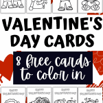 free Valentines cards to color