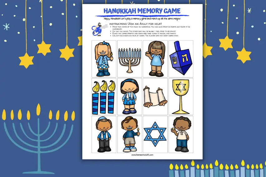 hanukkah matching game