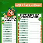 st patricks day word scramble