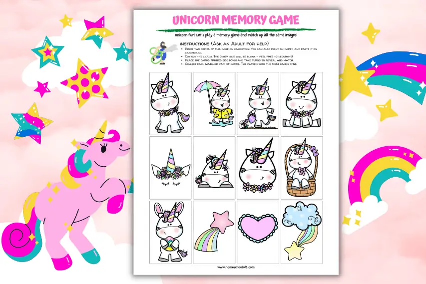 unicorn memory game