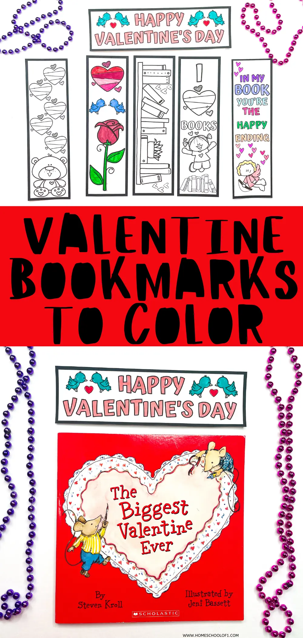 BEST VALUE 120 Valentines Bookmarks Coloring Pages: Instant Download Coloring  Book for Kids and Adult Valentines Bookmarks to Color 