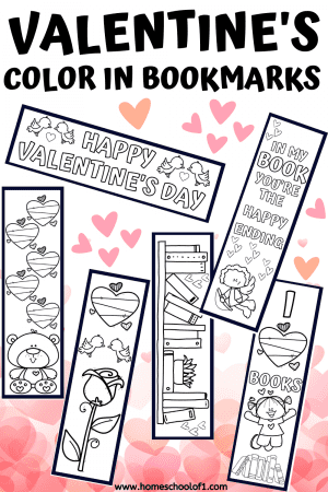 6 Free Valentine's Bookmarks to Color - Homeschool of 1