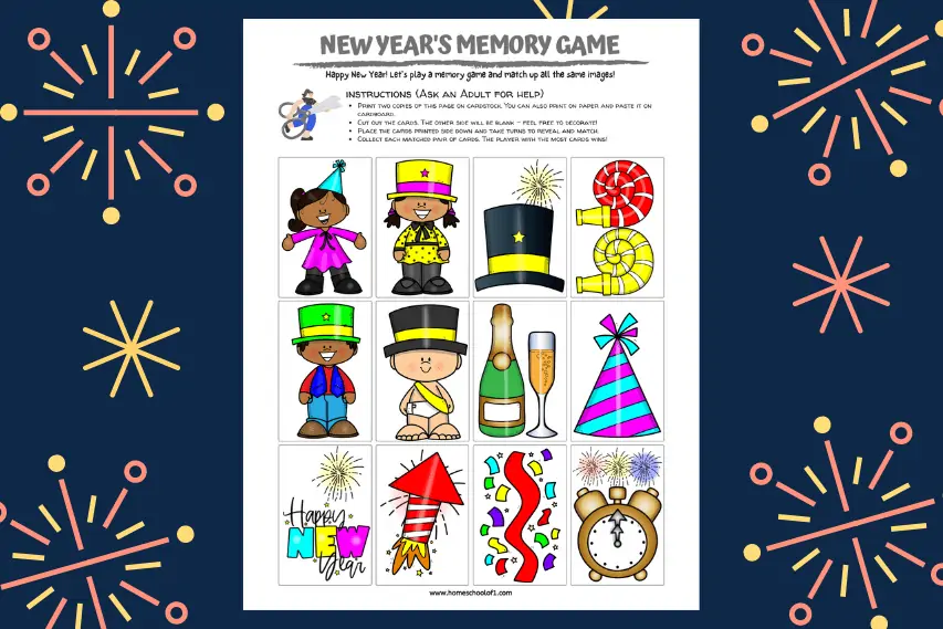 NEW YEARS MEMORY GAME