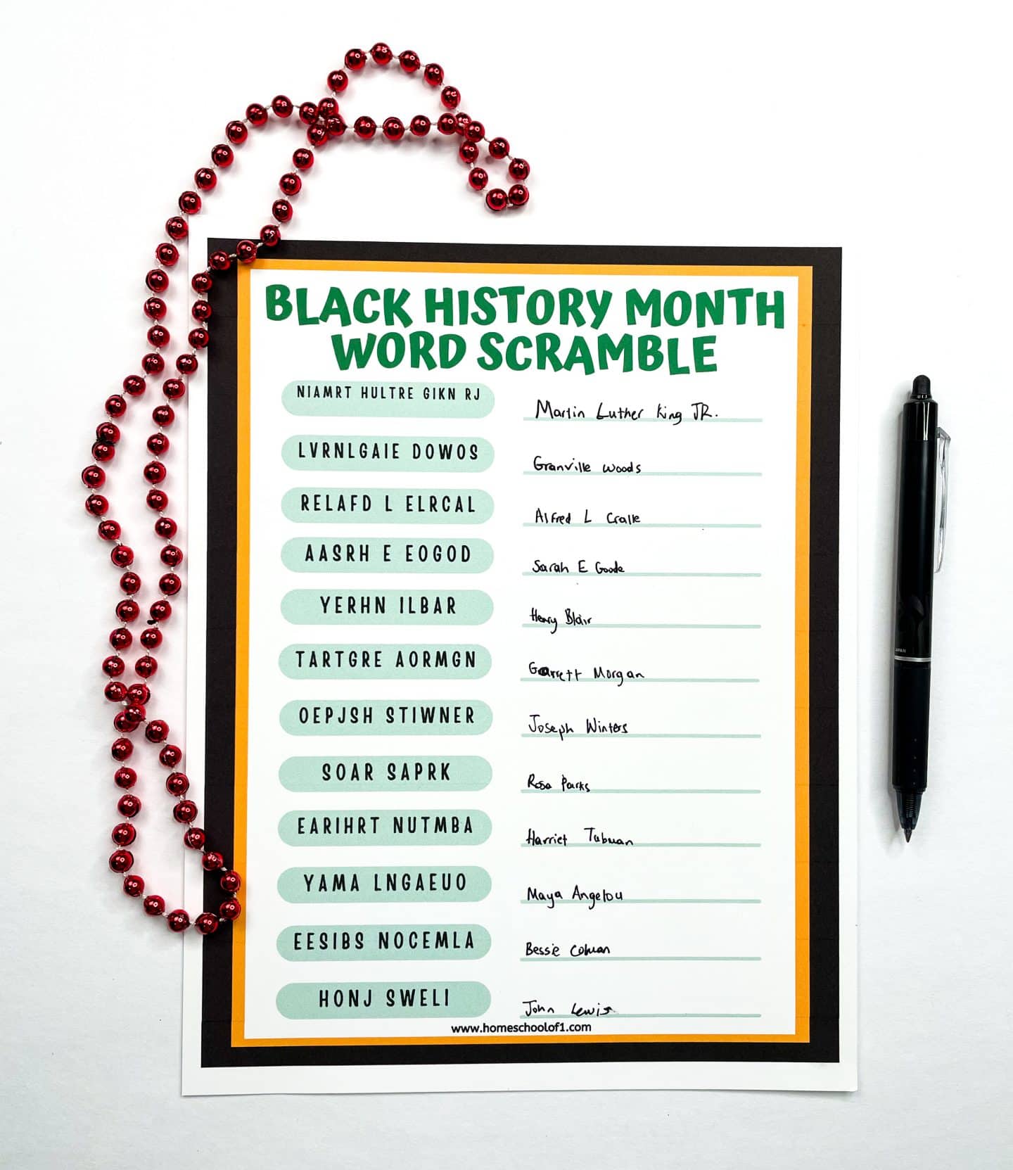 black-history-month-word-scramble-easy-hard-versions