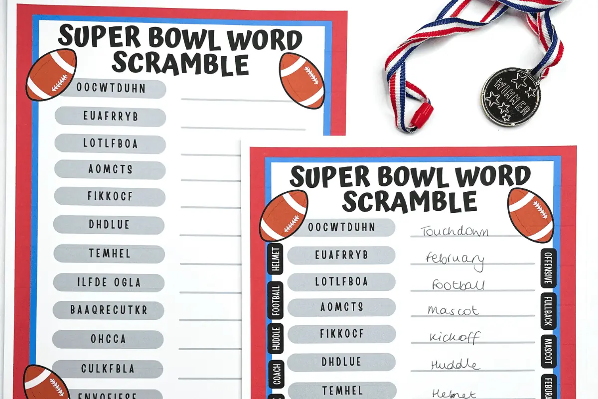 football word scramble