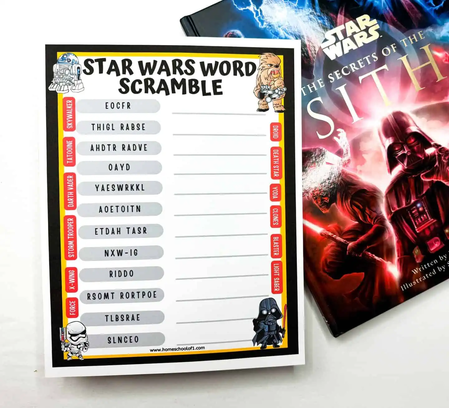 free star wars word scramble