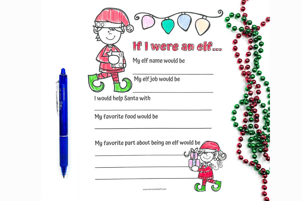 if i were an elf worksheet