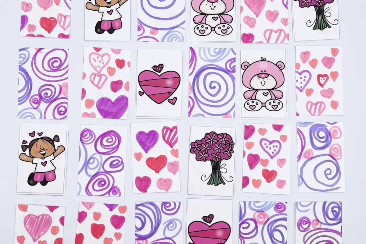 valentine's day matching game printable