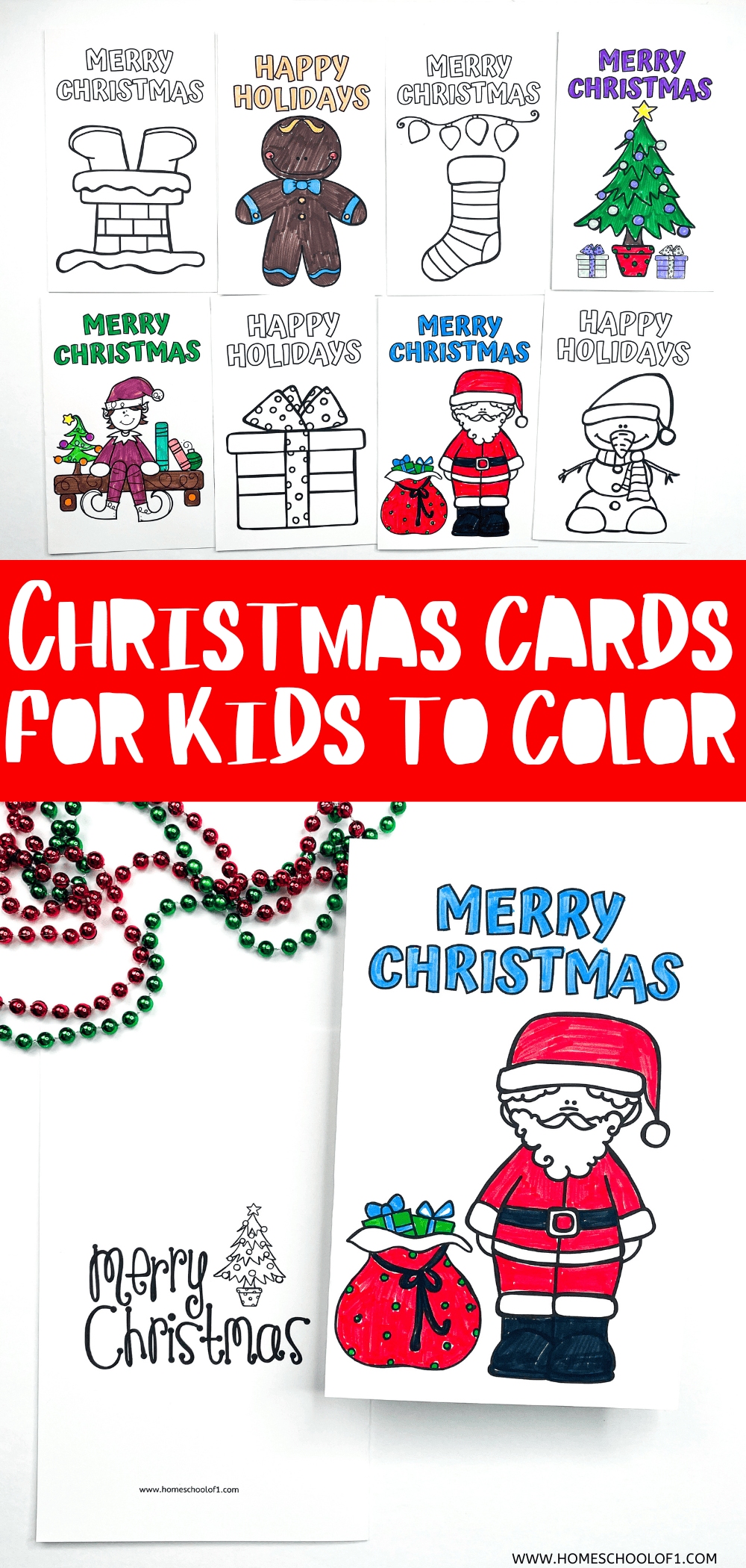 christmas cards for kids to color