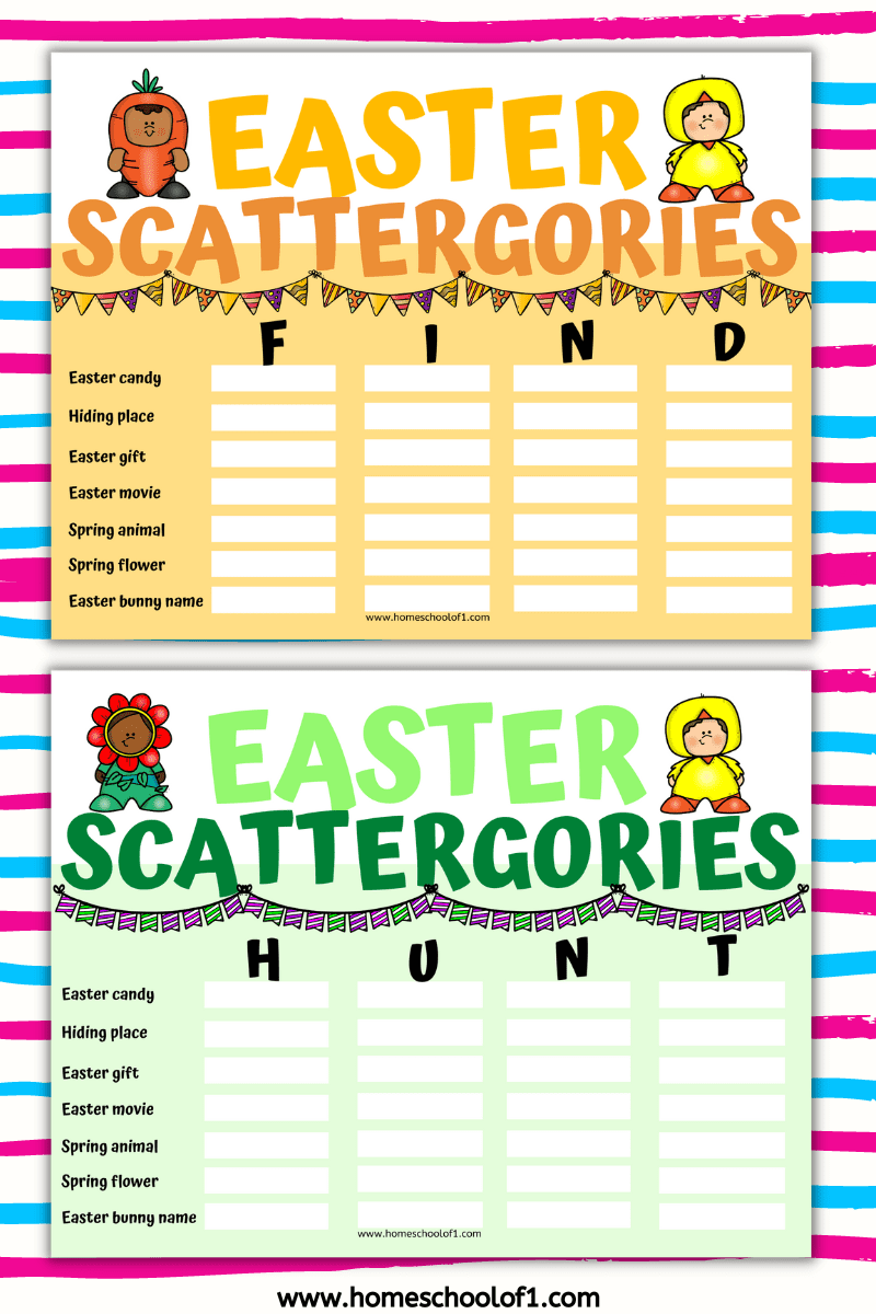 Easter Scattergories Game (4 Free Boards) - Homeschool Of 1