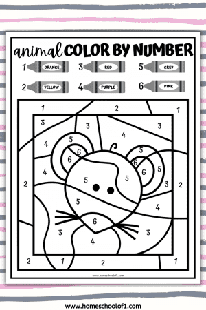 Animal Color By Number Printable (9 Free Worksheets)