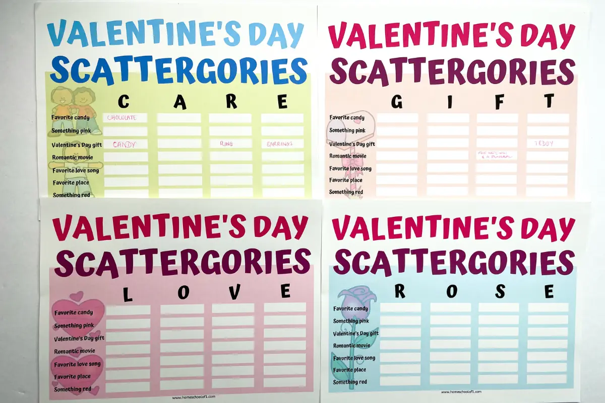 valentines scattergories