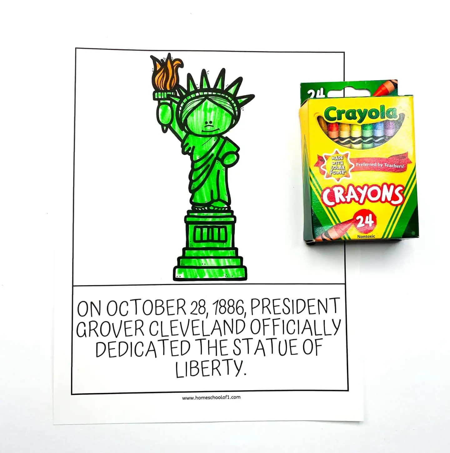 HISTORY OF statue of liberty worksheet