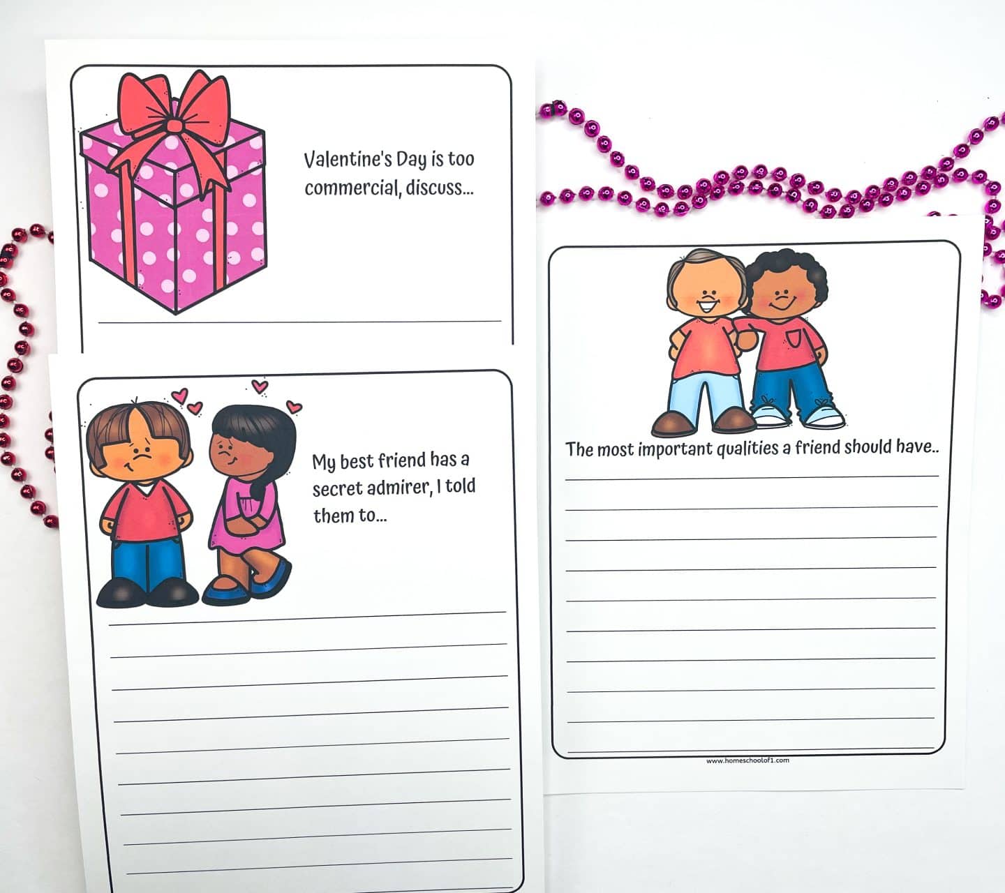 Valentines day writing prompts free printable