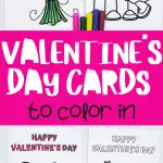 free printable Valentine's Day cards to color