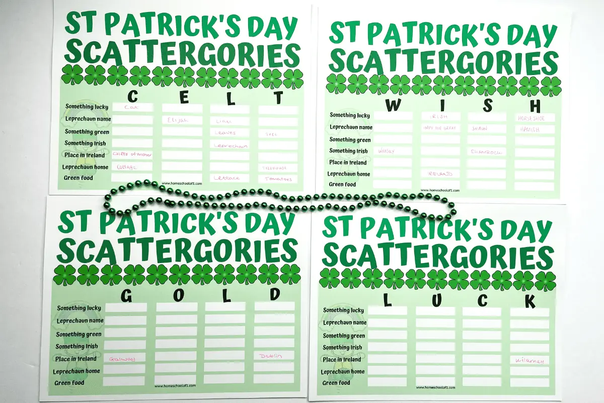 st patricks day scattergories