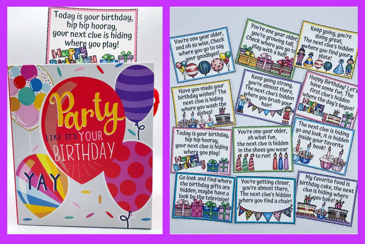 free birthday scavenger hunt printables