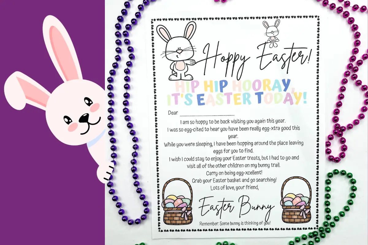 free printable easter bunny letter