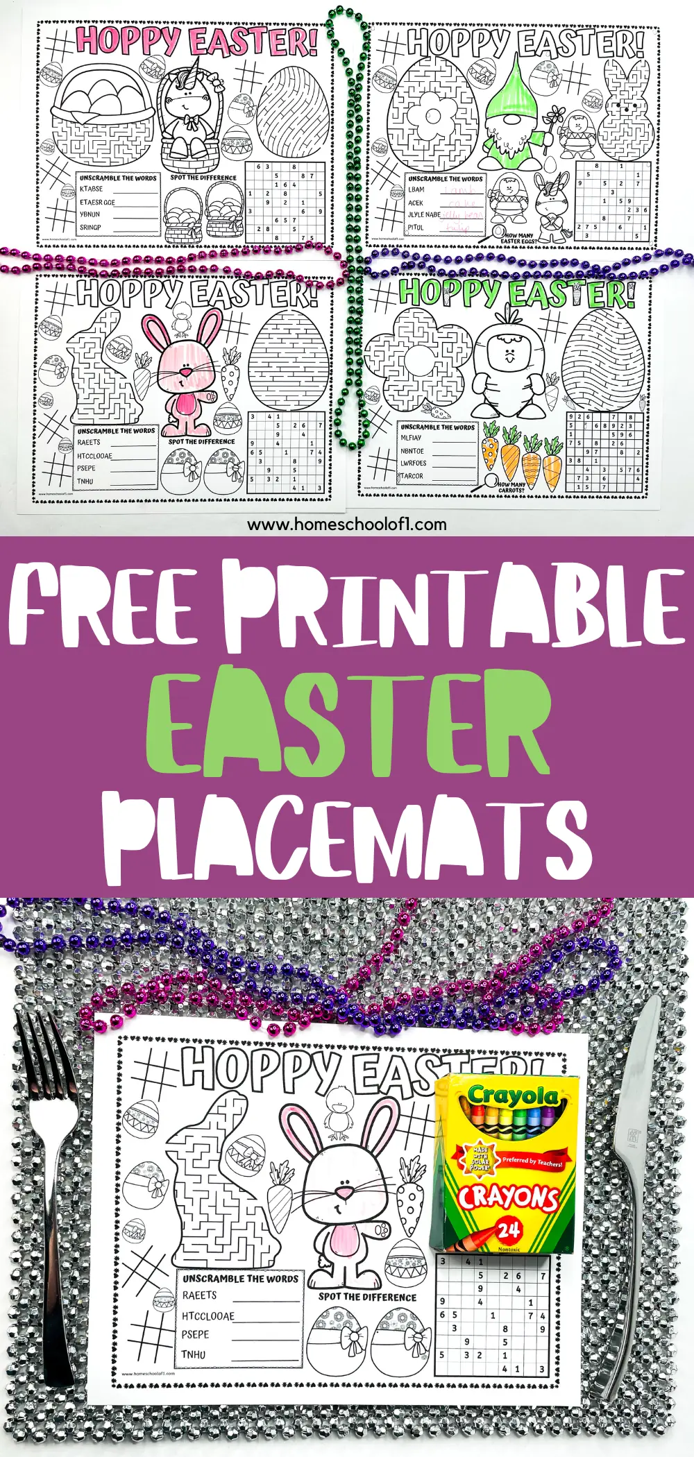 free printable easter placemats