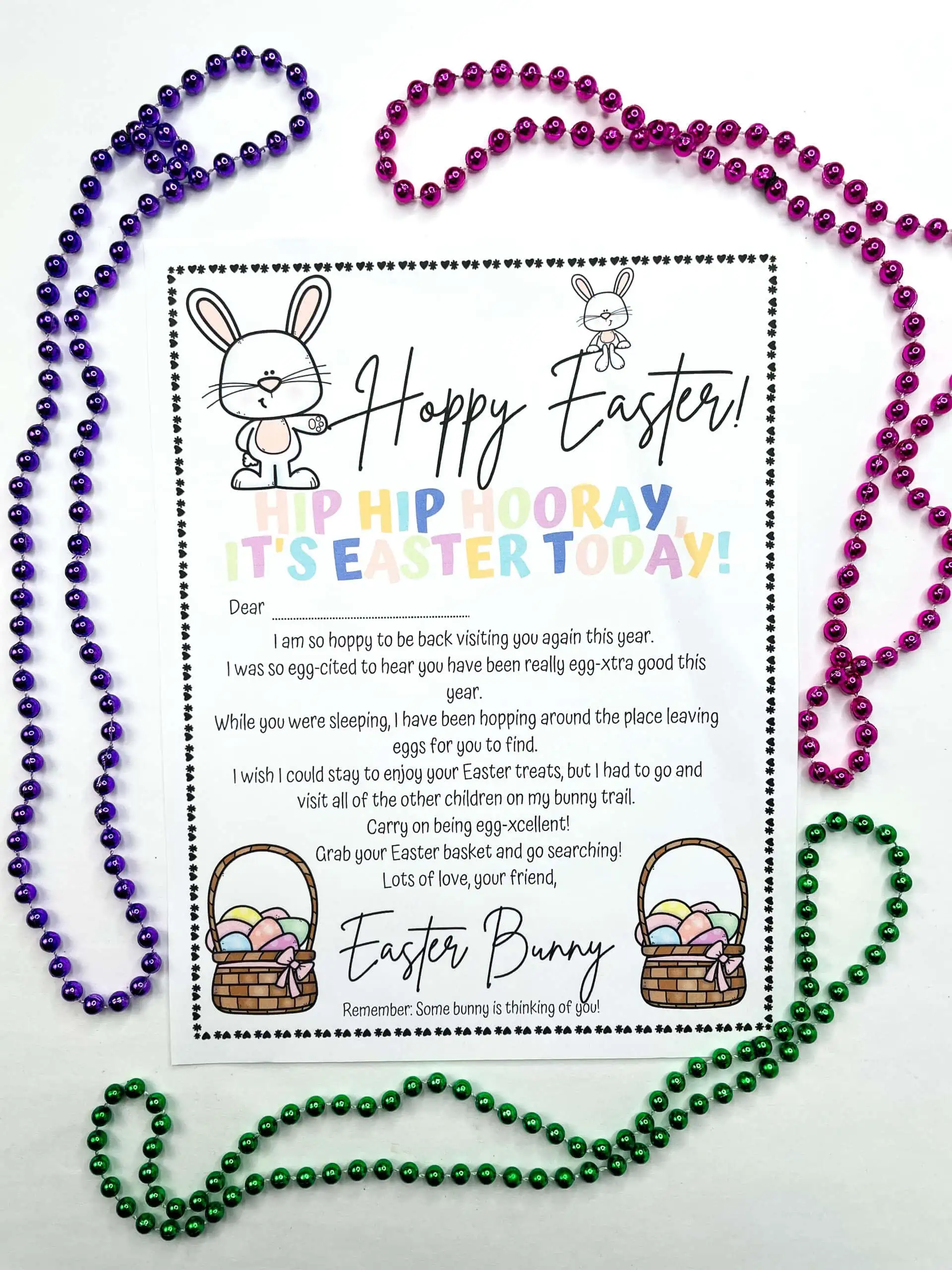 free printable letter from the easter bunny