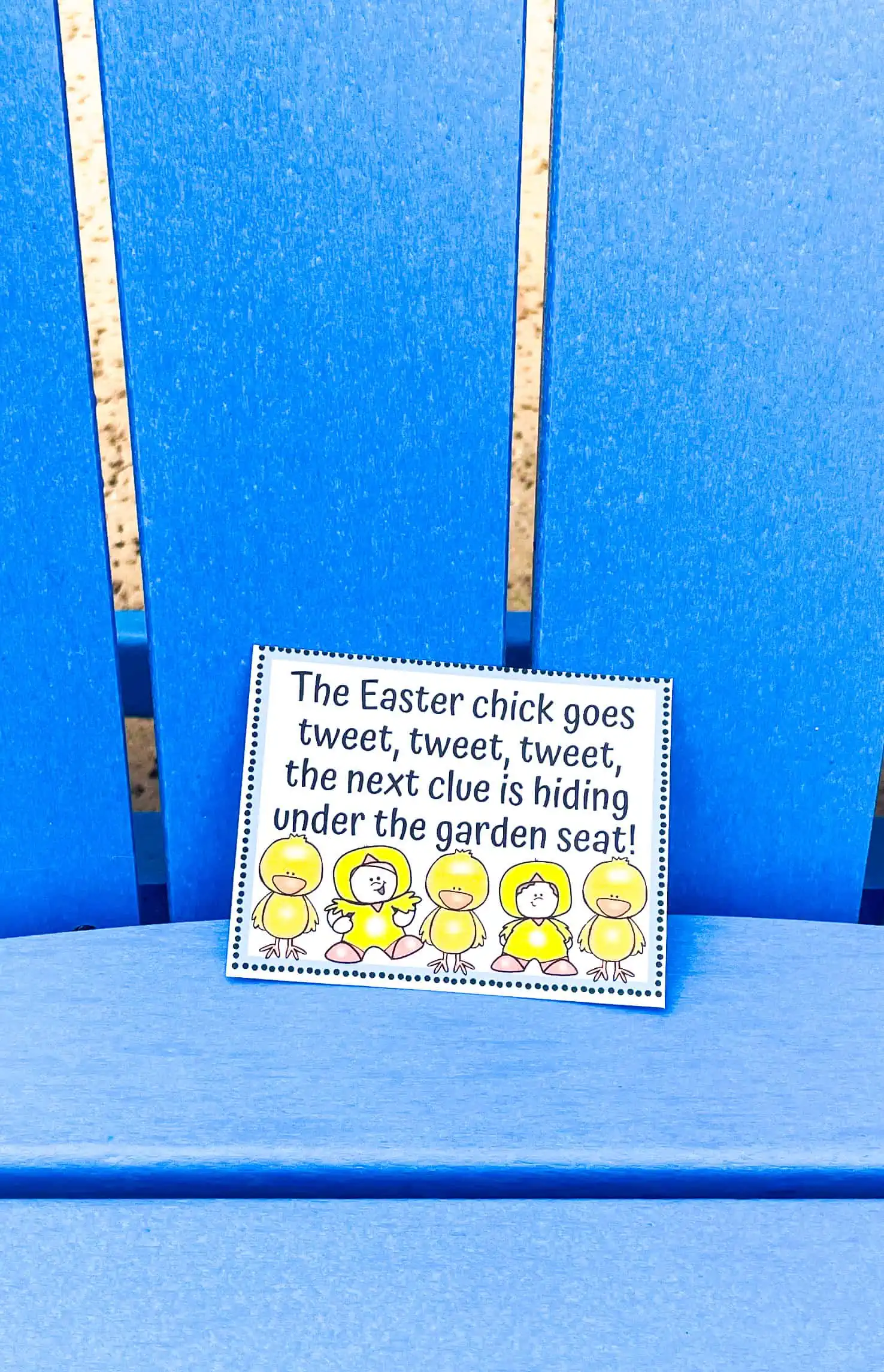 outdoor easter egg hunt clues