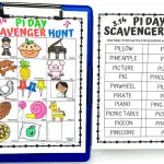 pi day scavenger hunt printable