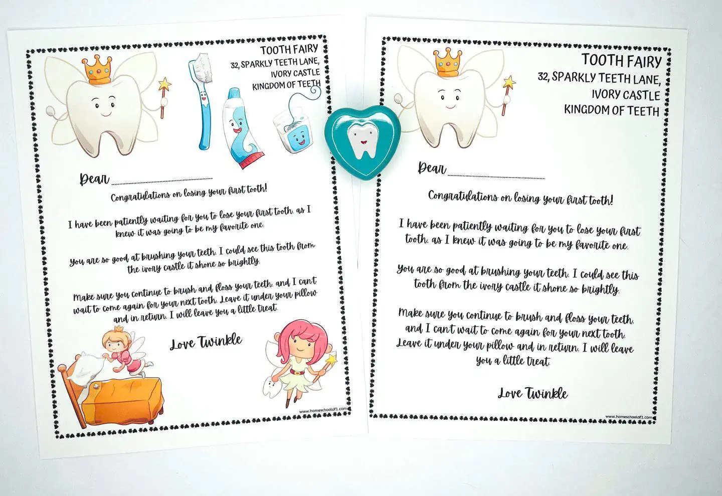 1st tooth fairy letter