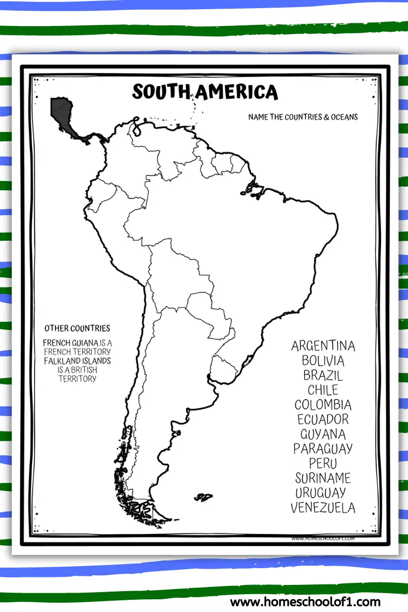 7 South America Worksheets (free printable) - Homeschool of 1