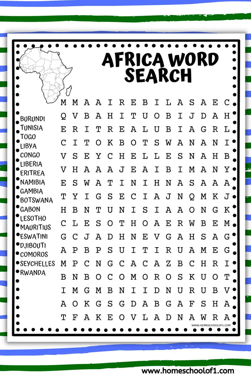 7 Free Africa Worksheets For Kids Homeschool Of 1