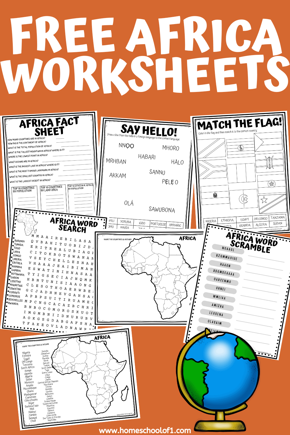 7 Free Africa Worksheets for Middle School (Geography Printables)