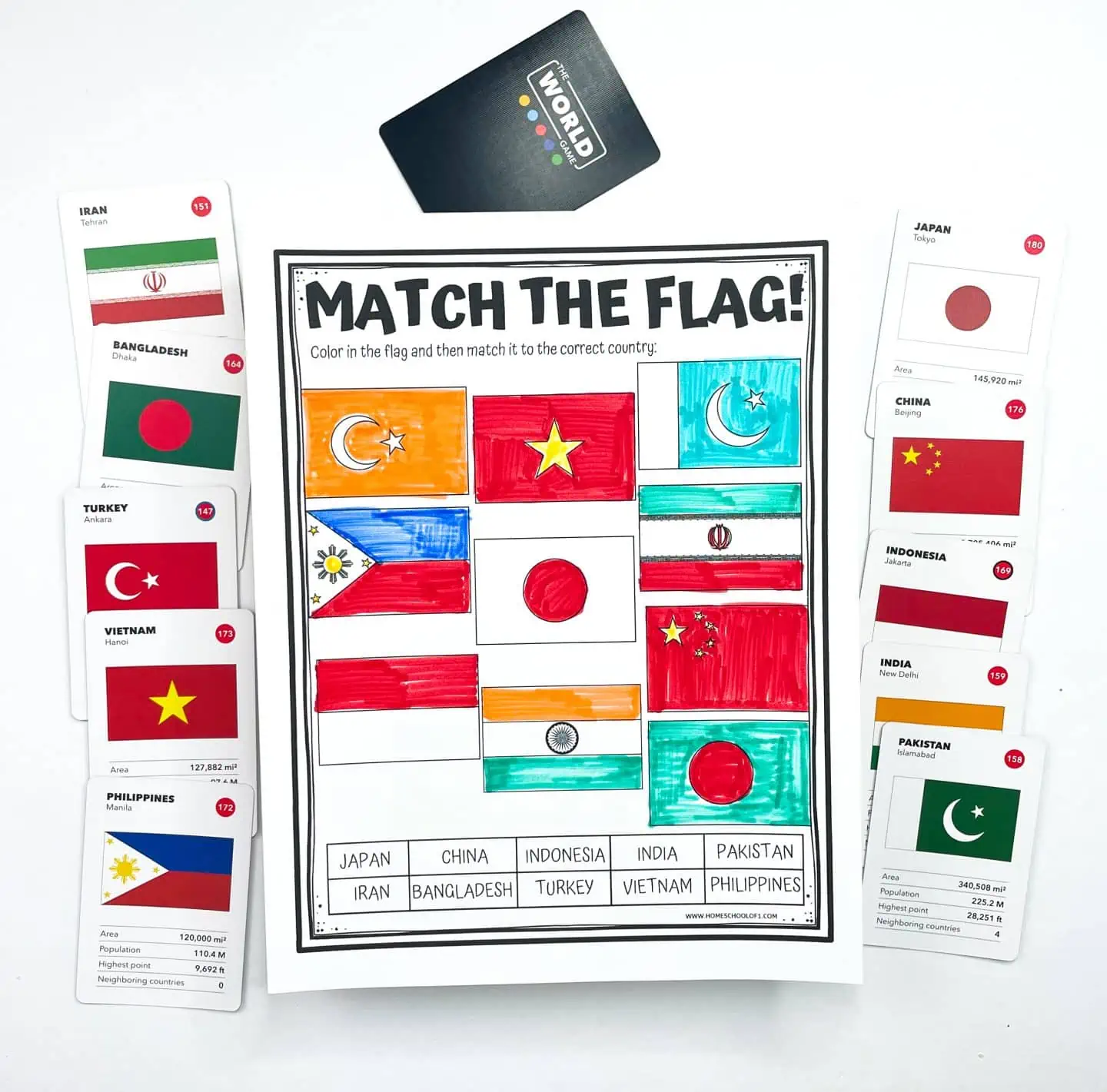 asian countries flags pdf