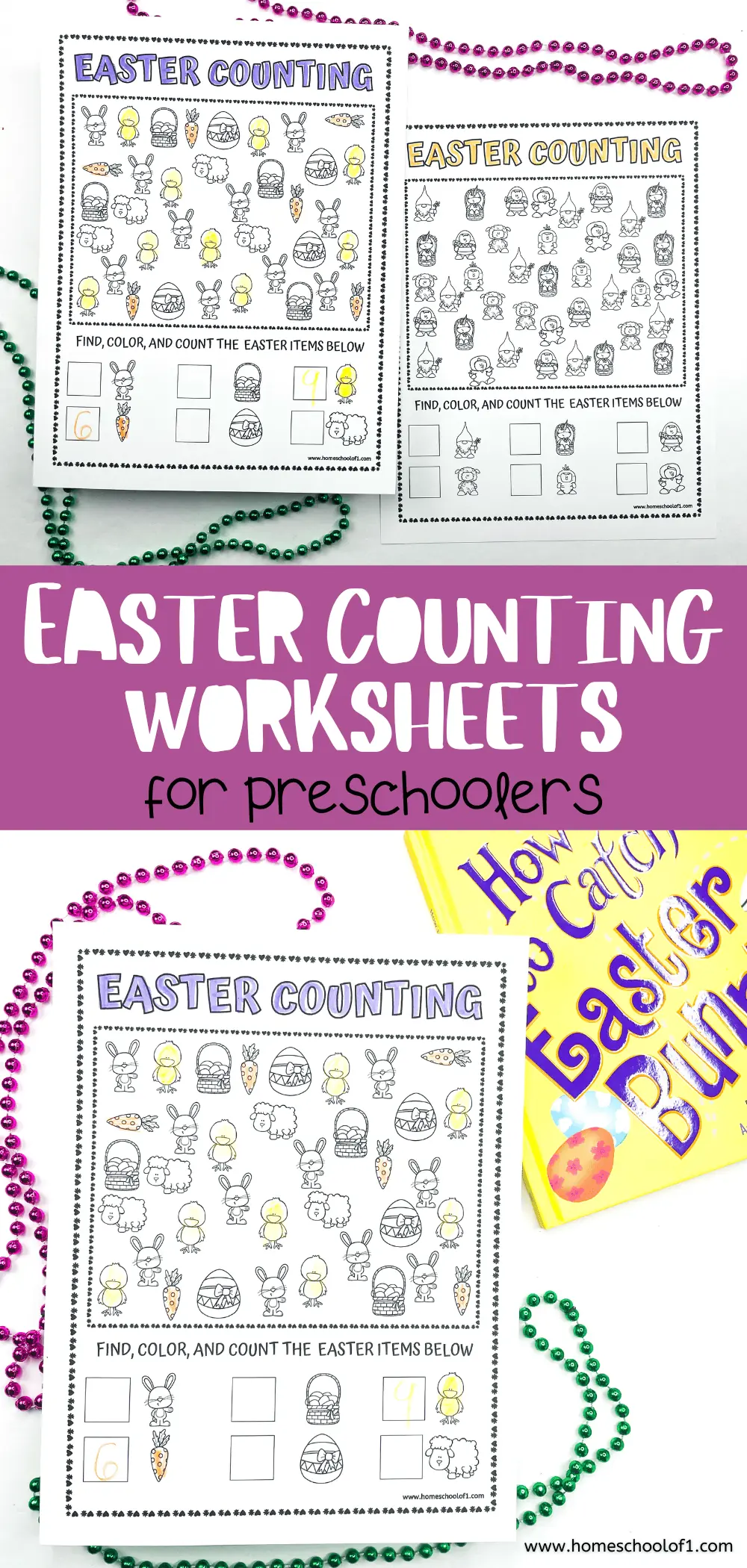 easter counting worksheets for preschool