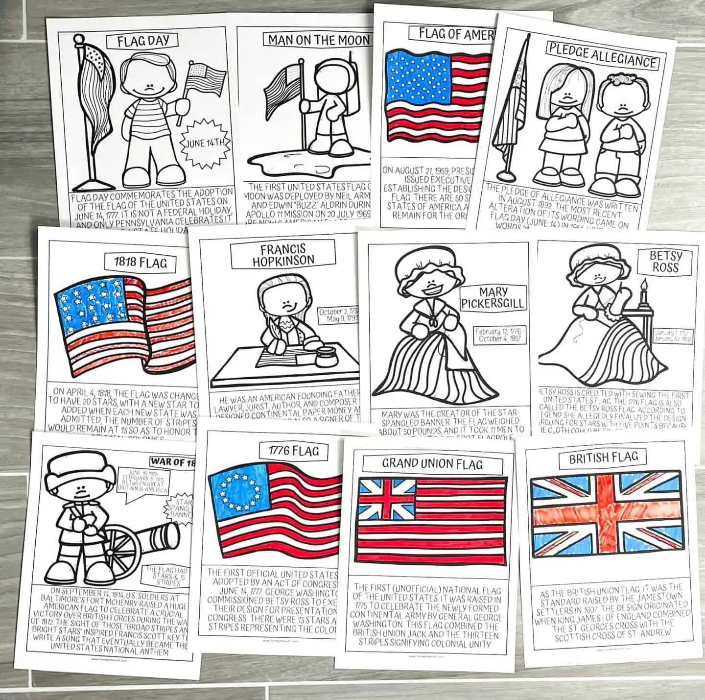 flag day coloring sheets