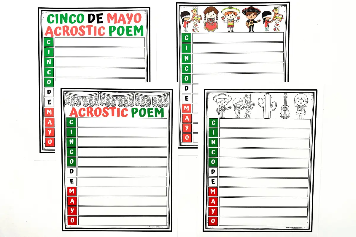 free cinco de mayo acrostic poem templates