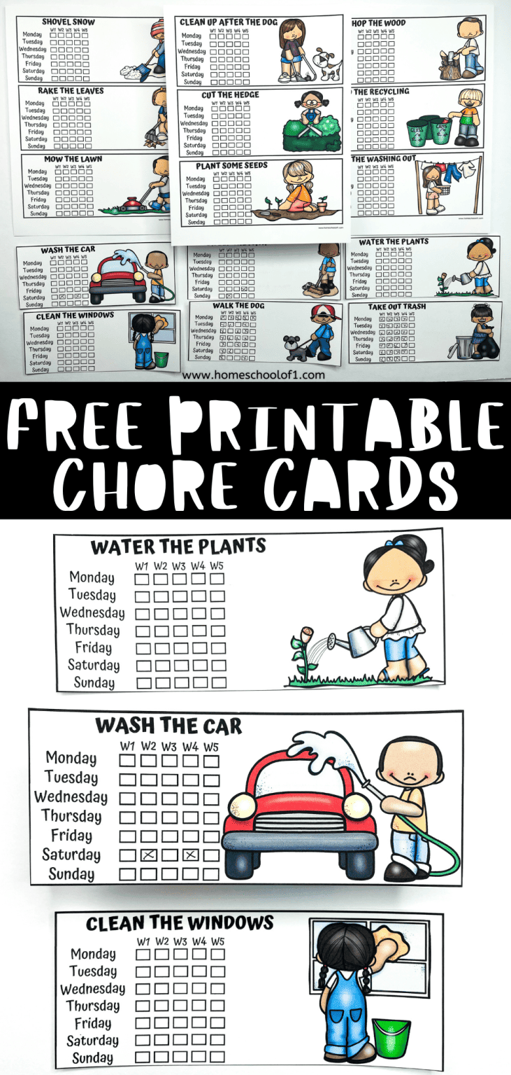 15 Free Printable Chore Cards for Kids To Earn Pocket Money