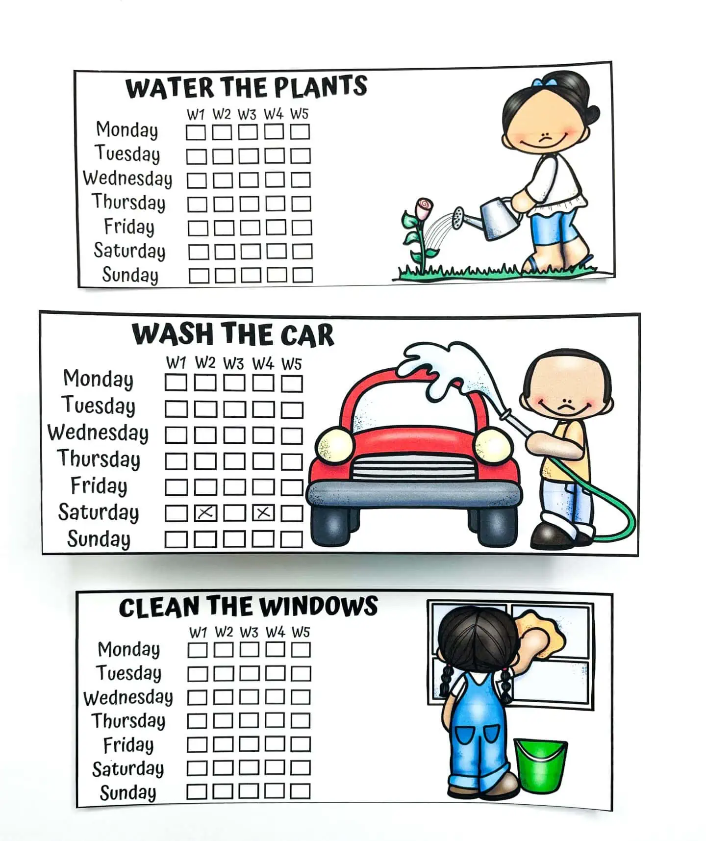 free printable visual chore cards