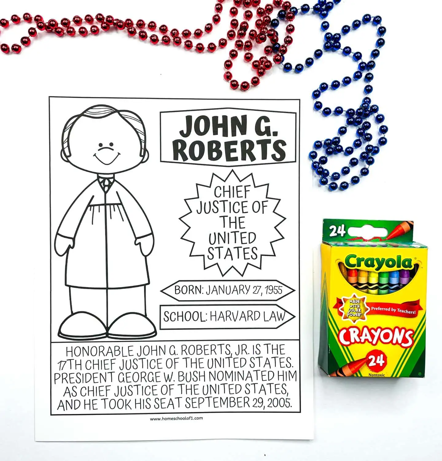 john g roberts coloring page