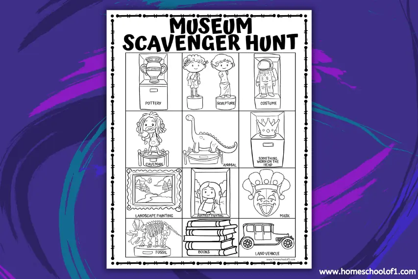 museum scavenger hunt printable