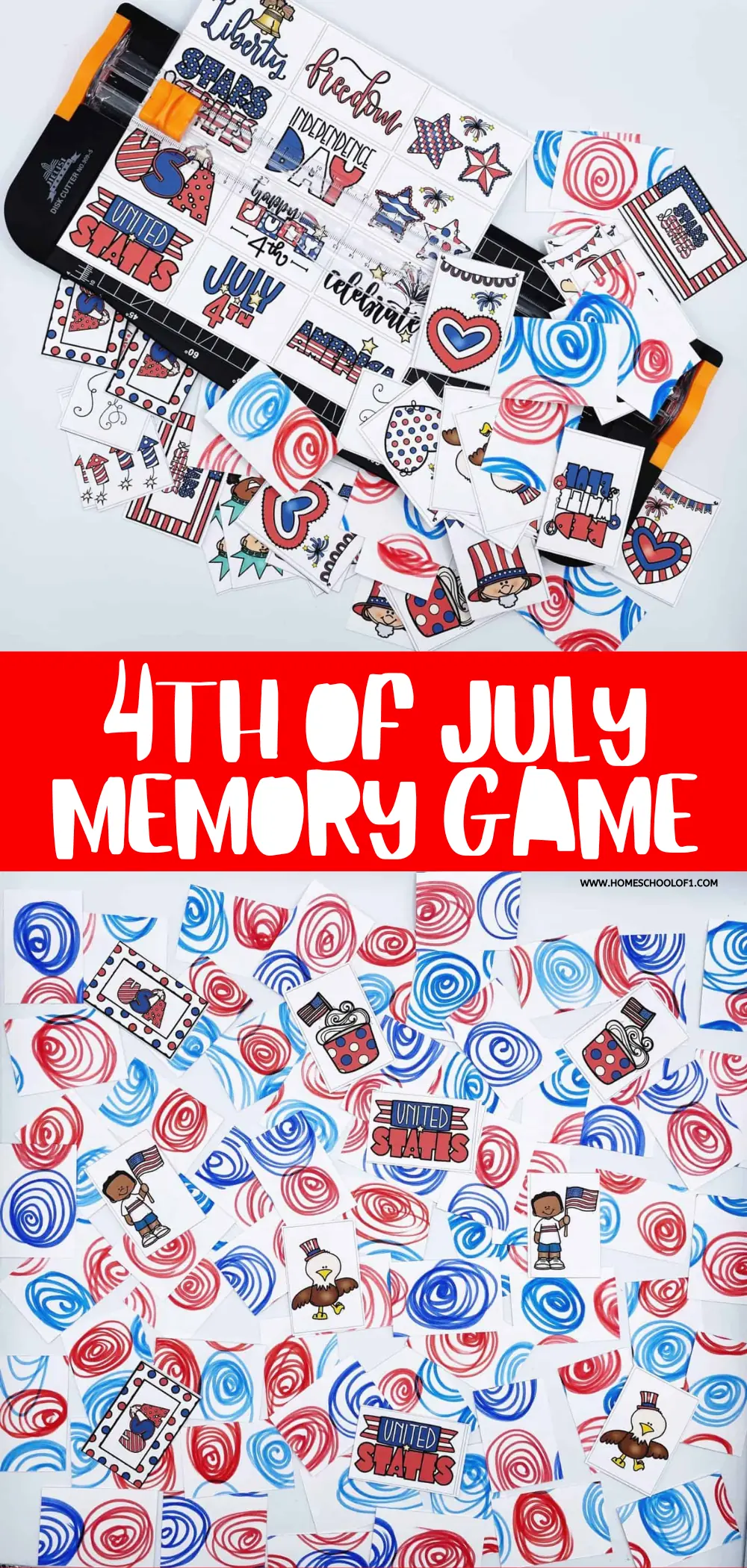 4th of july memory game printable